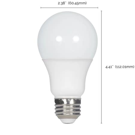 Satco . A19 E26 (Medium) LED Bulb Cool White 60 Watt Equivalence 100 pk S11413